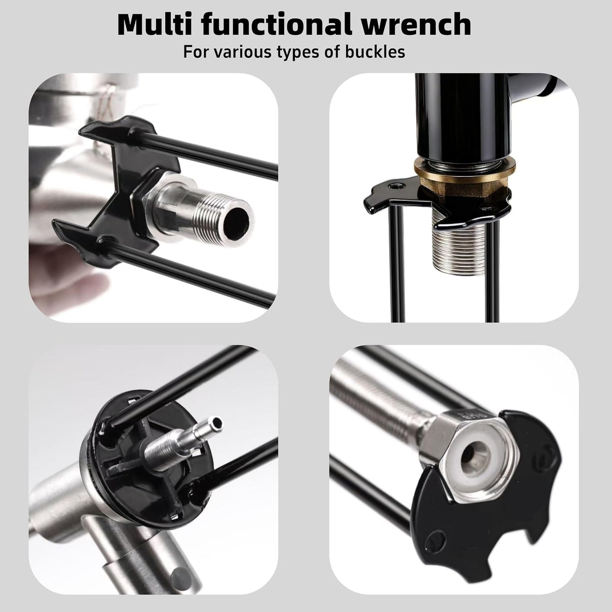 2PCS Multifunctional Basin Wrench Faucet Tool for Tight Space with 11 Sizes