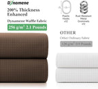 Dynamene Waffle Shower Curtain 256 GSM Heavy Duty Fabric 72"x72" Brown