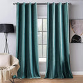MIULEE 2 Panels Blackout Velvet Curtains Solid Soft Grommet Teal Curtains by MIULEE