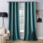MIULEE 2 Panels Blackout Velvet Curtains Solid Soft Grommet Teal Curtain by MIULEE