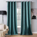 MIULEE 2 Panels Blackout Velvet Curtains Solid Soft Grommet Teal Curtains by MIULEE