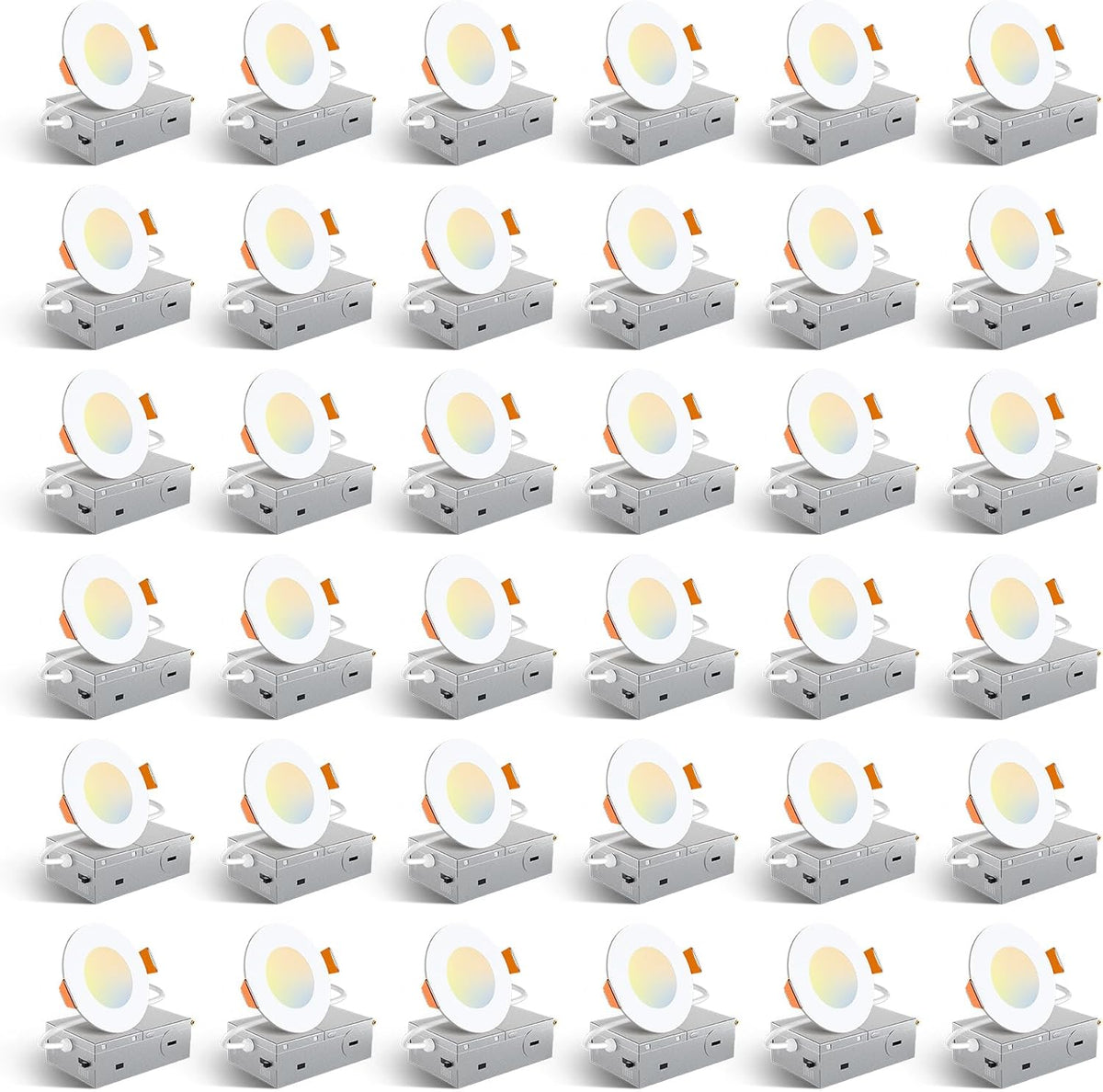 Amico 36 Pack 3 Inch LED Recessed Lighting, Canless Wafer Downlight, White