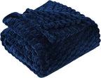 Blue Throw Blanket 50"×60" inches Gifts by Puncuntex