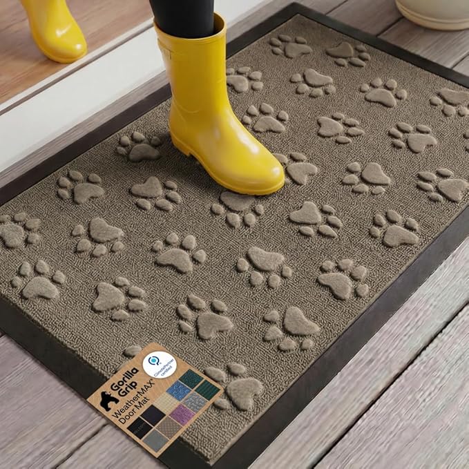 GORILLA GRIP 100% Waterproof All-Season WeatherMAX Doormat US Designed Natural by GorillaGrip