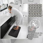 Yimobra Memory Foam Bath Mat, Soft Absorbent Bathroom Rug, 24x17, Black