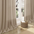 Nanspring Sepia Beige Linen Curtains 84 Inch Length 2 Panels Set - Image 5