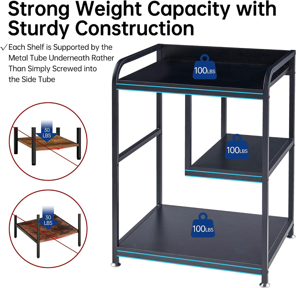 Fannova Printer Stand with Storage Shelf for PC Computer Tower CPU Shredder