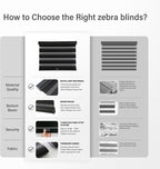 AOSKY Cordless Zebra Blinds for Indoor Windows, 34" W x 72" H, Black