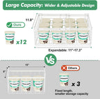 ADRIMER Freezer Organizer Bins, 4 Packs Foldable & Stackable Chest Freezer Organizer Bins with Adjustable Length 11-17.3", Metal Wire Storage Baskets for Upright Freezer, Deep Freezer, Pantry, White