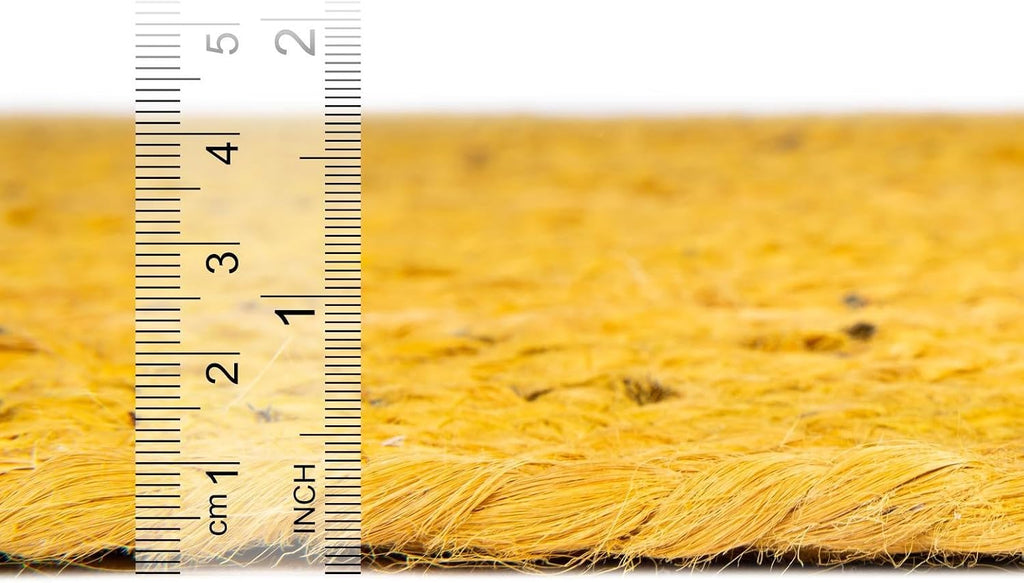 Unique Loom Braided Jute Collection Area Rug - Dhaka (1' 2" x 6' 1" Table Runner Yellow)