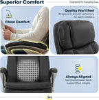 Serta Ergonomic Big and Tall Executive Office Chair Lumbar Support, Leather