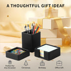3 Pack Desk Organizer Set of Pen Holder,Paperclip Storage Sticky Note Holde