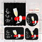 ArtSocket Christmas Bathroom Sets with Shower Curtain and Rugs Santa Claus
