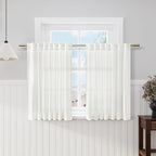 Ivory Kitchen Cafe Curtains 45 Inch Length 2 Panel Set Back Tab Rod Pocket Semi by Nanspring