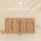 BELLEZE Jagger 65" Sideboard Buffet Cabinet - Camel