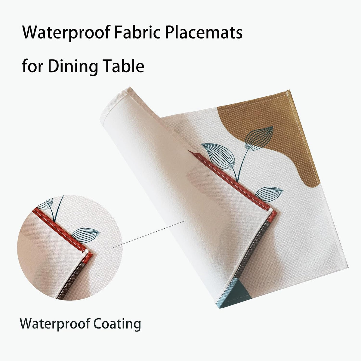 Modern Table Placemats Set of 4 Abstract Leaf Place Mats Colorful Table Mat