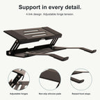 Laptop Stand for Desk, 4-Link Adjustable Foldable Laptop Riser