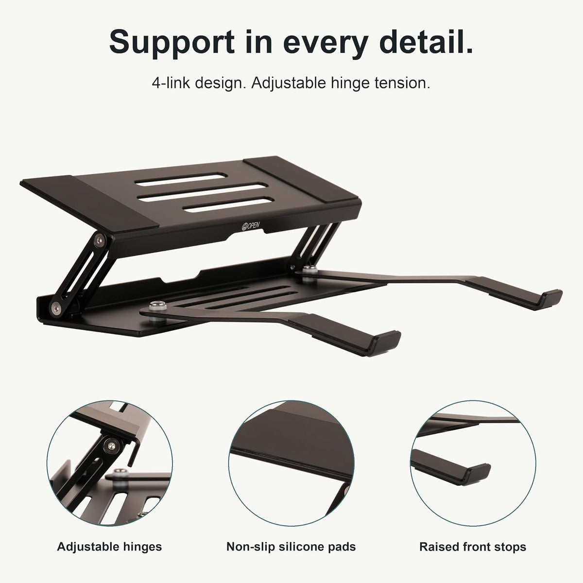 Laptop Stand for Desk, 4-Link Adjustable Foldable Laptop Riser