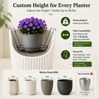 2 Pcs Plant Riser for Inside Pots, Planter Insert for Large Pot
