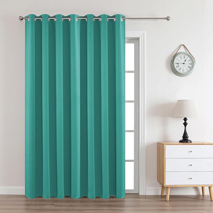 Joydeco Peacock Blue Custom Solid Single Blackout Curtain by JOYDECO