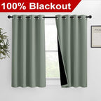 NICETOWN 100% Blackout Curtains 54 inches Long, Double-Deck Completely Blackout - Image 2