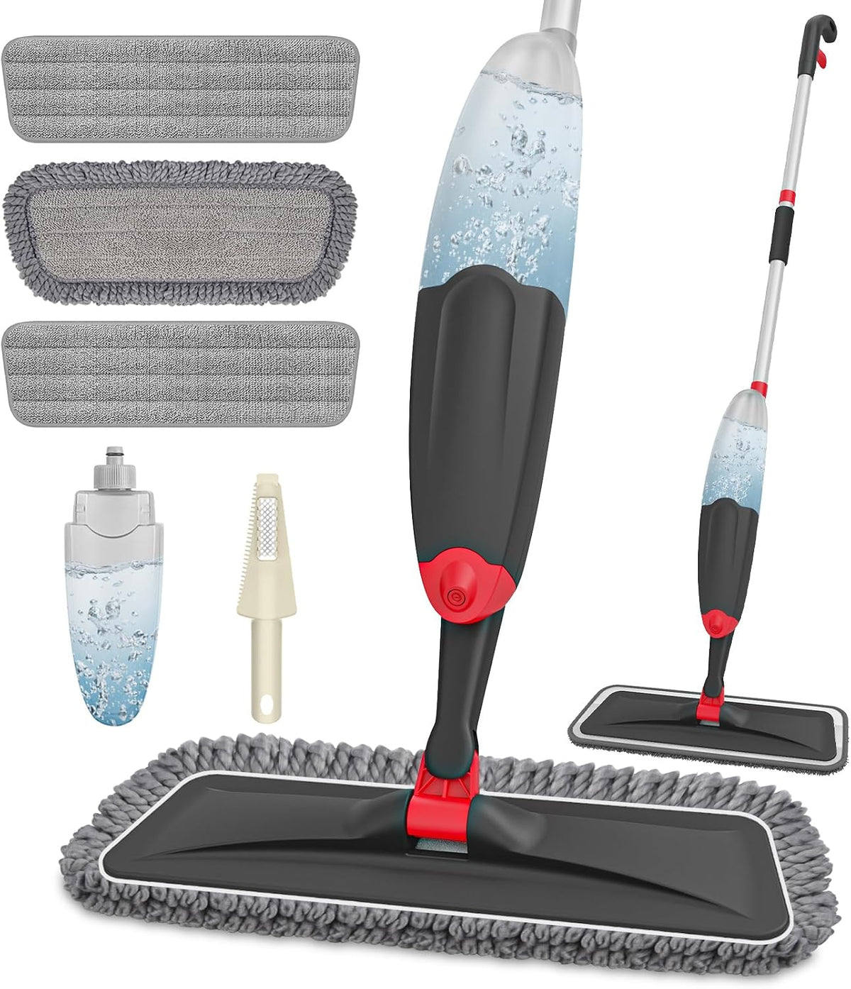 Hardwood Floor Mop & 3 Washable Pads for Cleaning Floors: Wet Dry Spray Mop