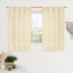 LAMIT Beige Linen Curtains for Windows 2 Panels Set, 48 Inch Linen Textured by LAMIT