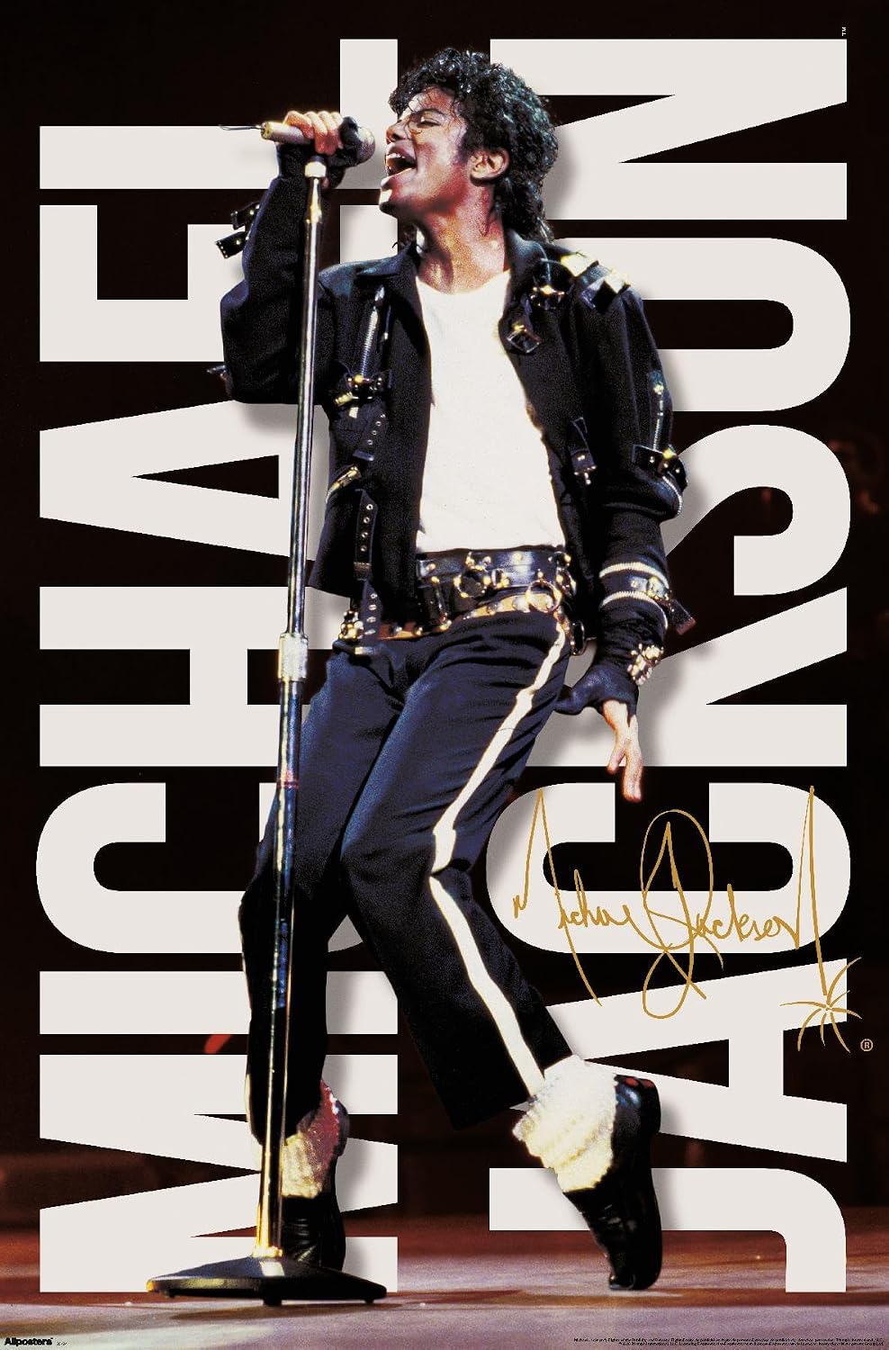 Michael Jackson - Performance Mic Wall Poster, 34L" x 22.4W", Premium Unframed Version