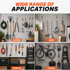 20 Pack Garage Storage Hooks with Anti-Slip Coating &Extension Cord Strap