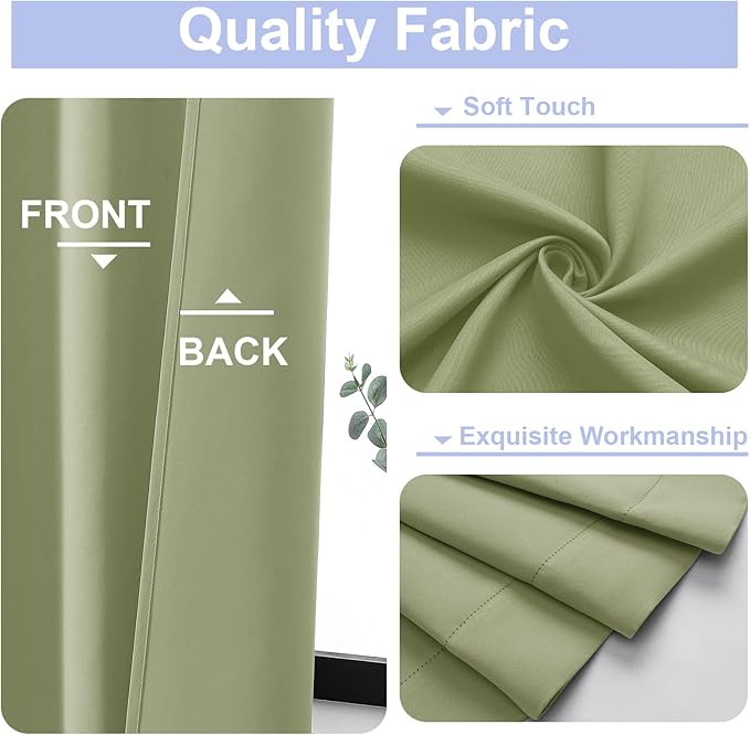 Simplebrand Ava Sage Green Blackout Curtains - Image 3