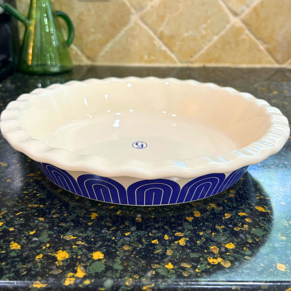 Great Jones 10 inch Baking Ceramic Pie Dish (Blueberry) - Oven Safe 500°F