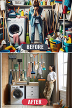 Mop and Broom Holder - Clear Cleaning Clutter and Reclaim Your Space