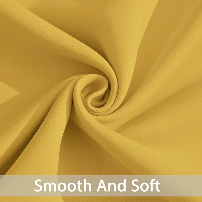 Yakamok Wide Thermal Blackout Patio Door Curtain Panel, Mustard Yellow Grommet - Image 5