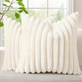 decorUhome Summer Cozy Faux Fur Throw Pillow Covers 12x12 Set of 2 Decorative by decorUhome