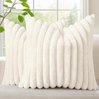 decorUhome Summer Cozy Faux Fur Throw Pillow Covers 12x12 Set of 2 Decorative by decorUhome