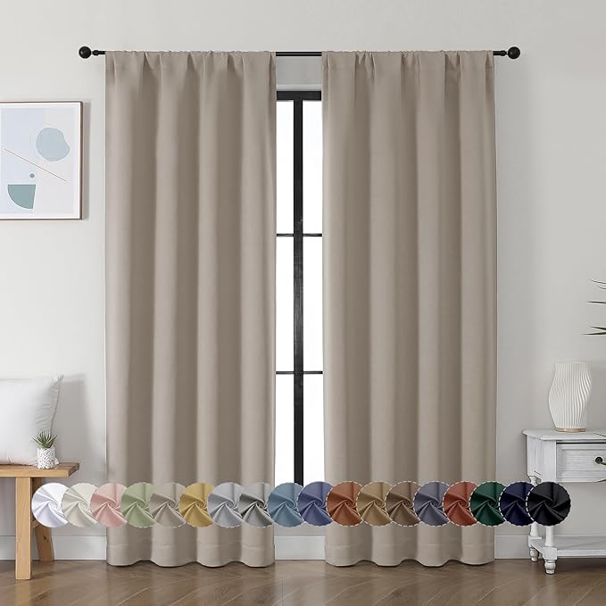 Simplebrand Ava Stone Blackout Curtains by Simplebrand