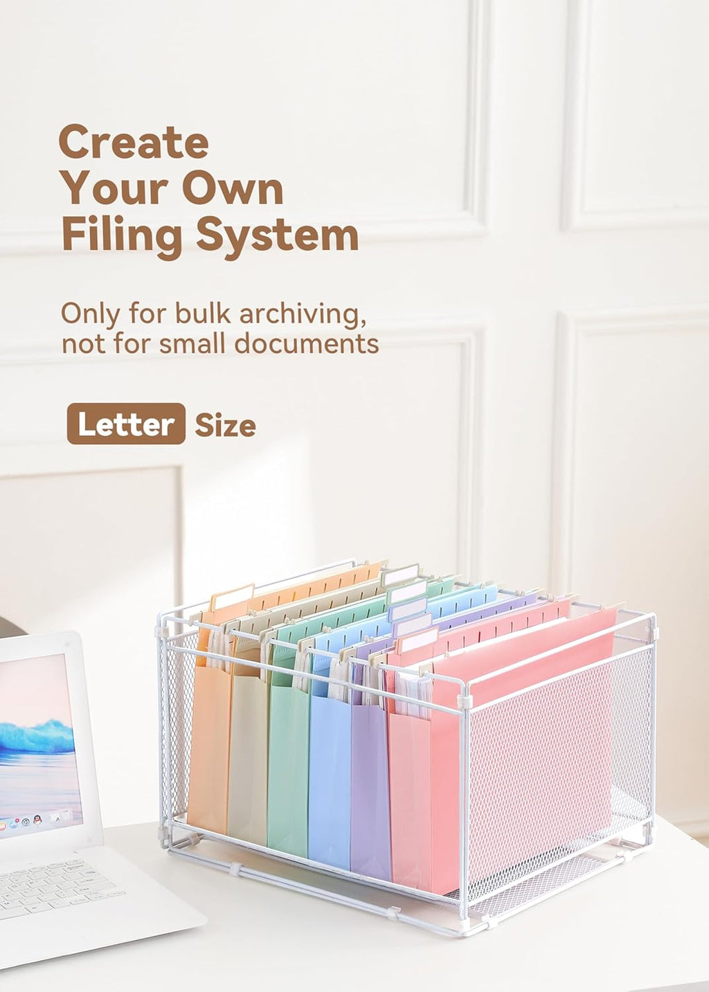 Plastic Hanging File Folders, 2" Expansion, Letter Size, Pastel