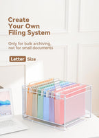 Plastic Hanging File Folders, 2" Expansion, Letter Size, Pastel