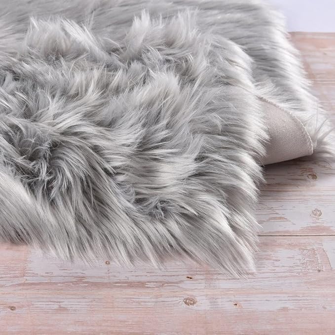 ORINOVA Gray Furry 5x7 Area Rugs - Image 6
