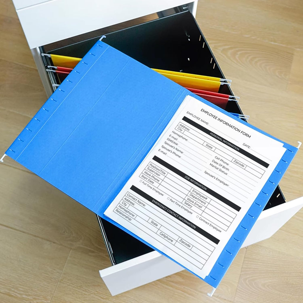 pmybupo Hanging File Folders,25 Pack Yellow Letter Size Hanging File Folders with 1/5-Cut Tabs,Ideal for Home and Office Organization and Papers Classification