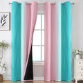 Estelar Textiler Pink and Teal Ombre Blackout Curtains by ESTELARTEXTILER