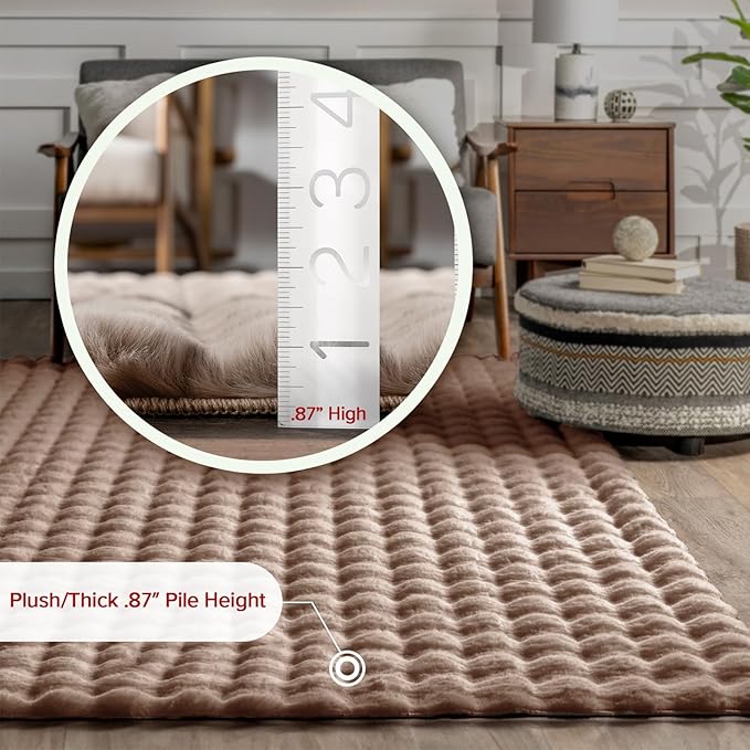 nuLOOM 5' x 8' Cozy Plush Area Rug, Machine Washable, Soft Fluffy Shag Carpet - Image 2