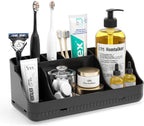 Bathroom Counter Organizer and Storage, 7 Slots Detachable Toothbrush Holders for Bathrooms, Anti-Slip Electric Toothbrush and Toothpaste Holder Countertop Vanity Organizer Accessories for Adults Kids