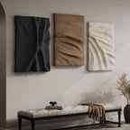 Large 3D Modern Abstract Textured Wall Art for Living Room, 3 Piece