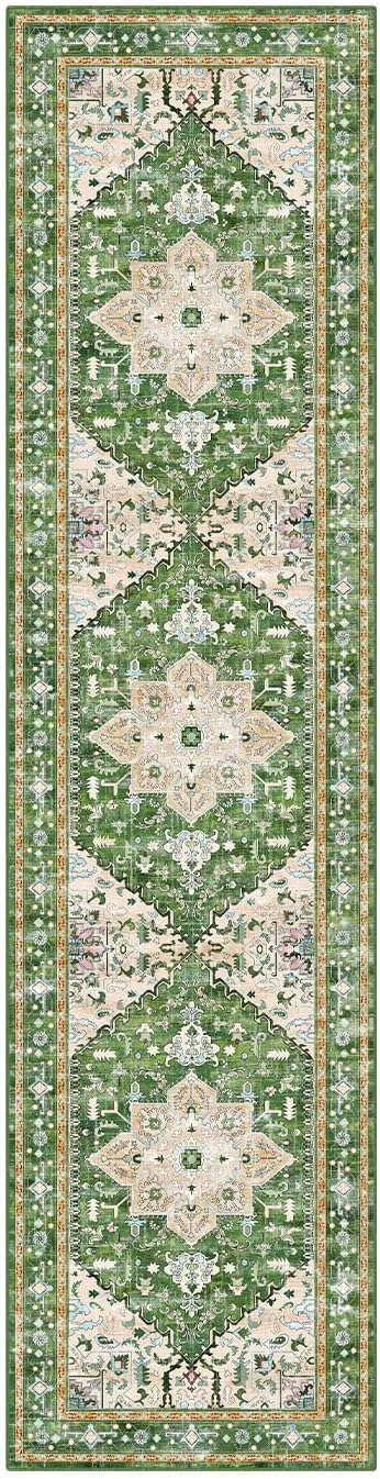 Yamaziot Washable Runner Rug, 2x8 Non-Slip Boho Vintage Hallway Rug Runner - Image 2