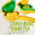 Zulay Kitchen Metal 2-in-1 Lemon Lime Squeezer, Juicer Handheld - Yellow