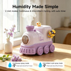JOSTART Cute Train Humidifier, 300ml Portable USB Desktop, (Soft Purple)