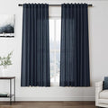 Vintage Blue Curtains 63 Inches Long 2 Panel Sets by Nanspring
