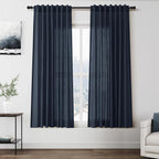 Vintage Blue Curtains 63 Inches Long 2 Panel Sets by Nanspring