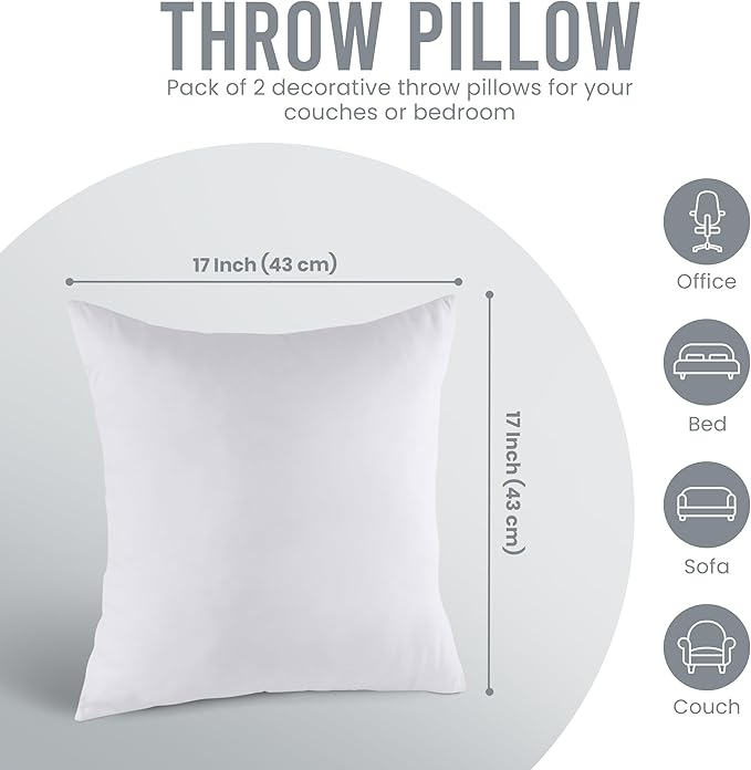 Utopia Bedding 17x17 Pillow Inserts, Sofa & Couch – Soft, Supportive & Fluffy - Image 7